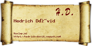 Hedrich Dávid névjegykártya